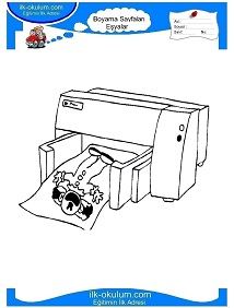 Çocuklar İçin Yazıcı-Fax Boyama Sayfaları 